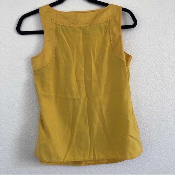 J. Jill | mustard colored square neck silk top - Picture 2 of 7